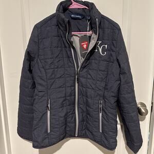 Women’s Med KC Royals Cutter & Buck Rainier Recycled Insulated Puffer Jacket